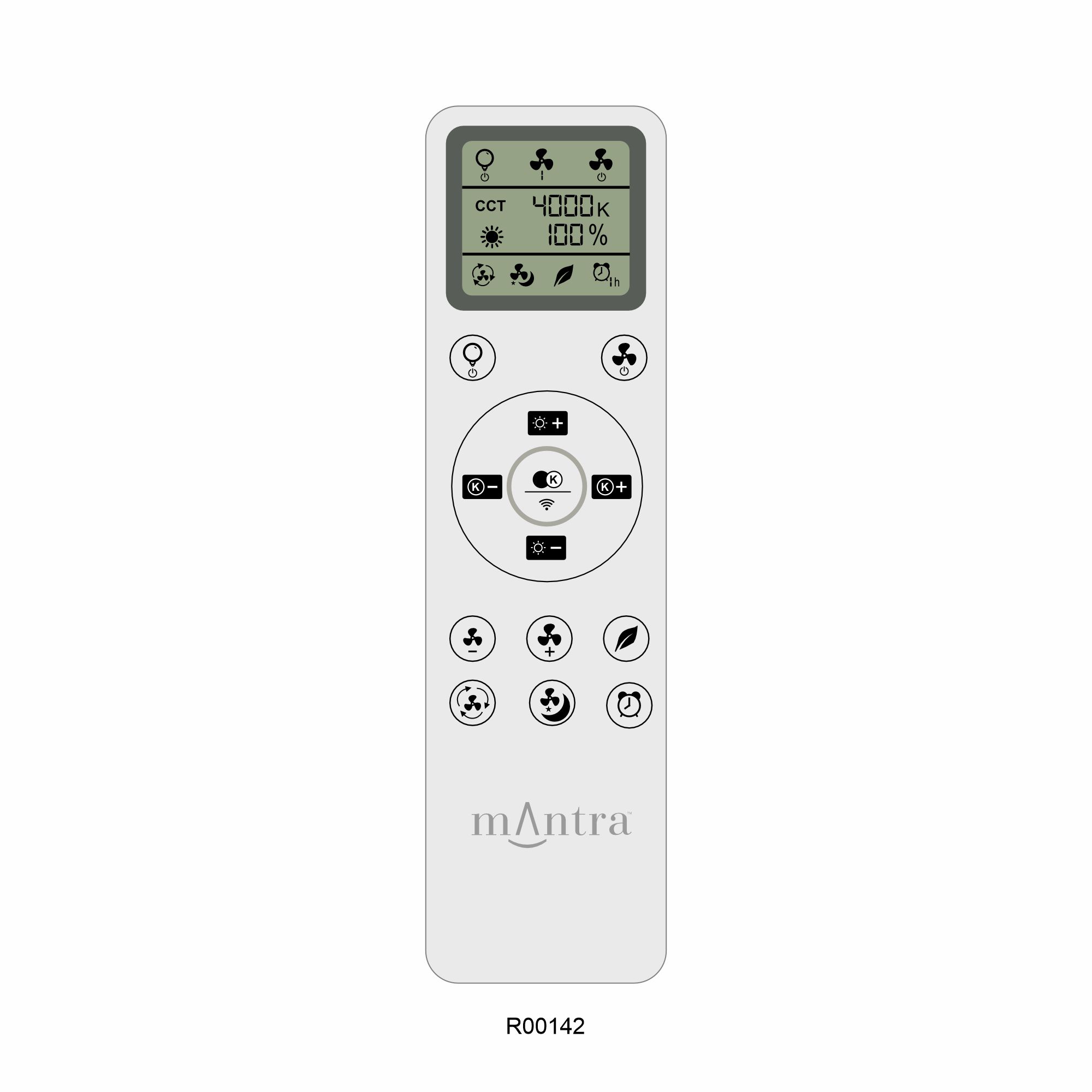 Brisa Mini 20W LED Dimmable Ceiling Light With Built-In 40W DC Reversible Fan, 2700-5000K Remote & APP Control, White, IP44 M8726  Mantra Brisa Mini